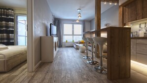 Appartement, vue sur la mer | Aire de séjour