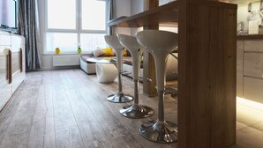 Appartement, vue sur la mer | Aire de séjour