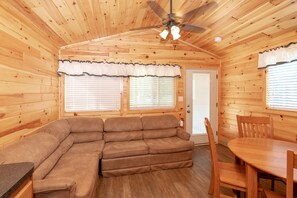 Deluxe Cottage, 2 Bedrooms (Linens not provided) | Living area - Fort Whaley Campground (Whaleyville)
