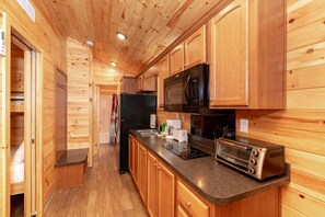 Deluxe Cottage, 2 Bedrooms (Linens not provided) | Private kitchen - Fort Whaley Campground (Whaleyville)