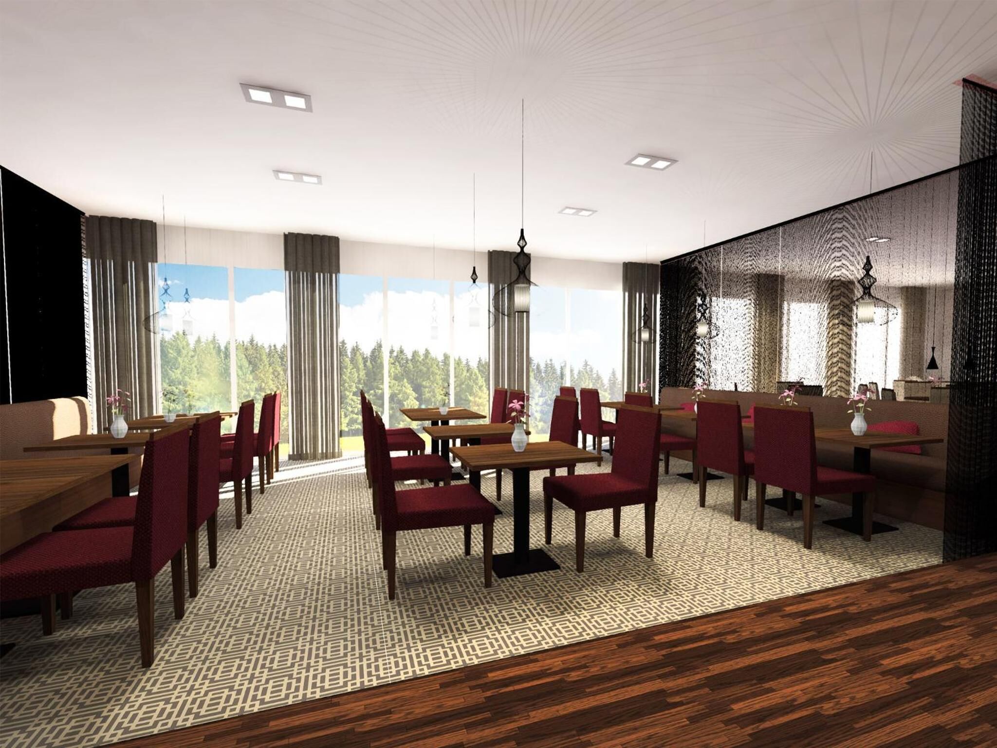 lunch and dinner served, international cuisine