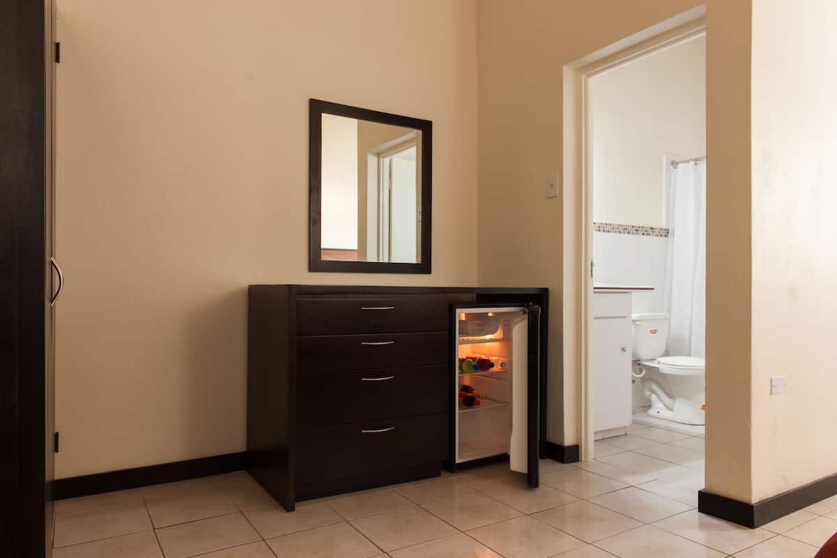 premium room, 2 queen beds, refrigerator | mini fridge