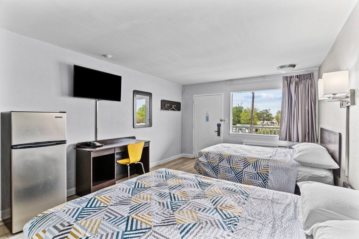 blackout curtains, iron/ironing board, free wifi, bed sheets