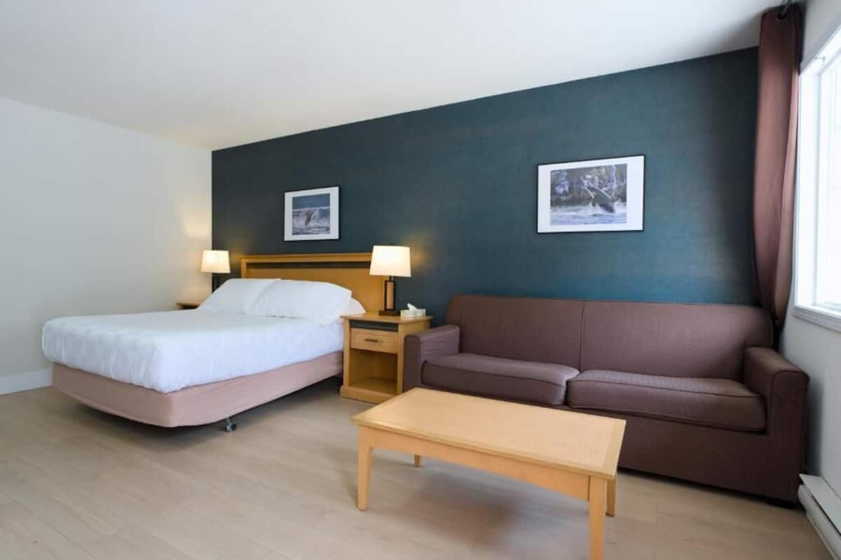 Desk, laptop workspace, free WiFi, bed sheets