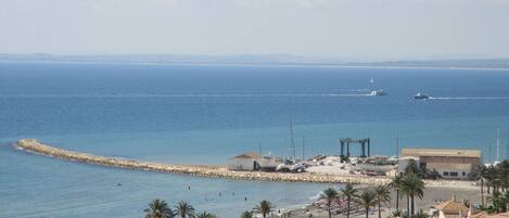 在海灘附近、躺椅、沙灘巾