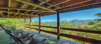 Secluded Mountain Cabin with Hot Tub, Fireplace & Endless Smoky Views