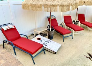 Terrace/patio - Gulf & Sunset Views!!!  1BR Apt. C is a Centrally Located, walk to all location (Bradenton Beach)