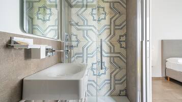 Comfort Double Room, Partial Sea View (Blu Cobalto) | Premium bedding, down duvets, free minibar, in-room safe