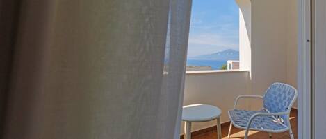 Habitación doble panorámica, balcón, vista al mar (Blue Oceano) | Terraza o patio