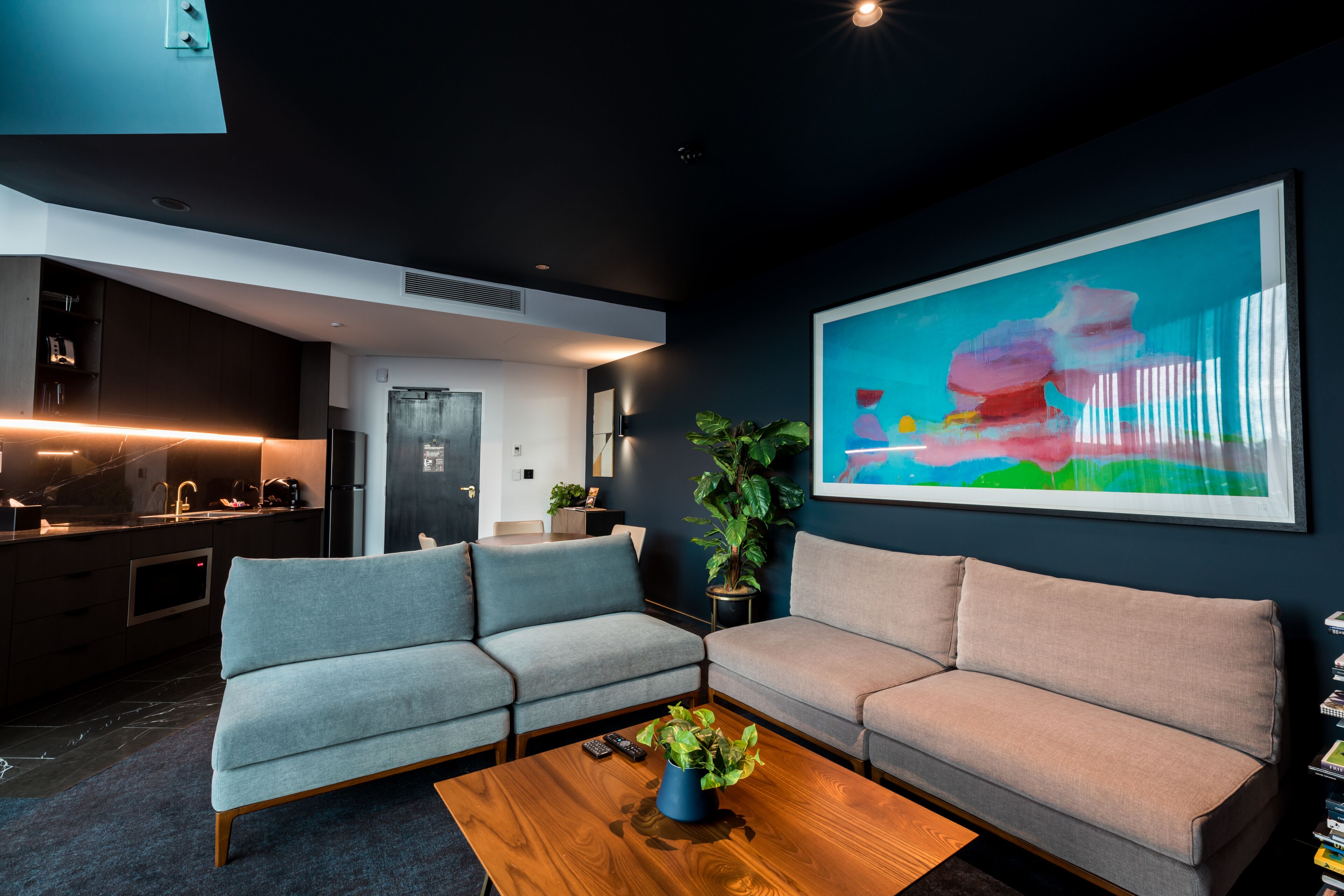 sky penthouse | living area | 55-inch flat-screen tv with digital channels, tv