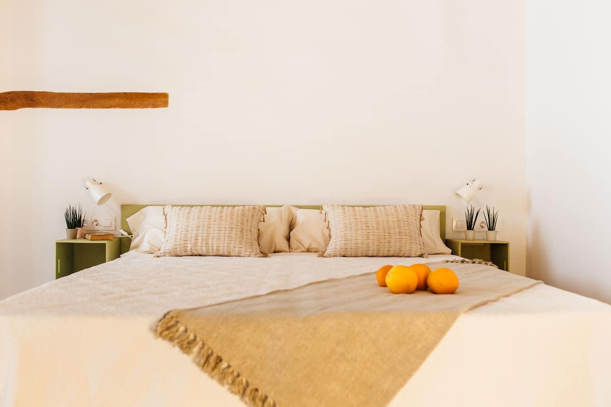 Premium bedding, desk, blackout curtains, iron/ironing board