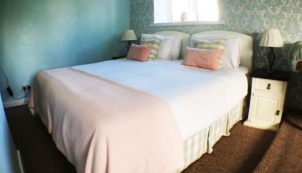 Individually decorated, individually furnished, desk, iron/ironing board