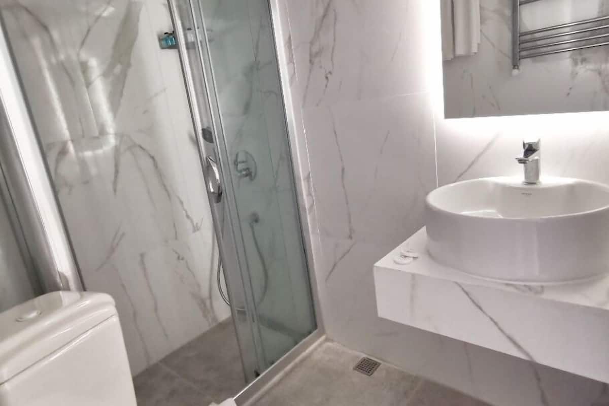 free toiletries, hair dryer, slippers, towels