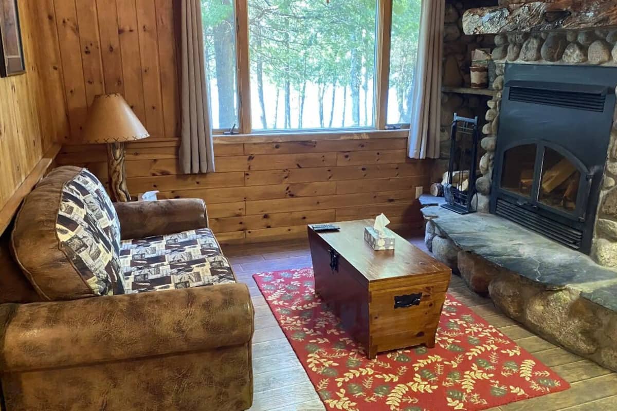 Classic Cabin (1 Bedroom) | Living area | Flat-screen TV, DVD player