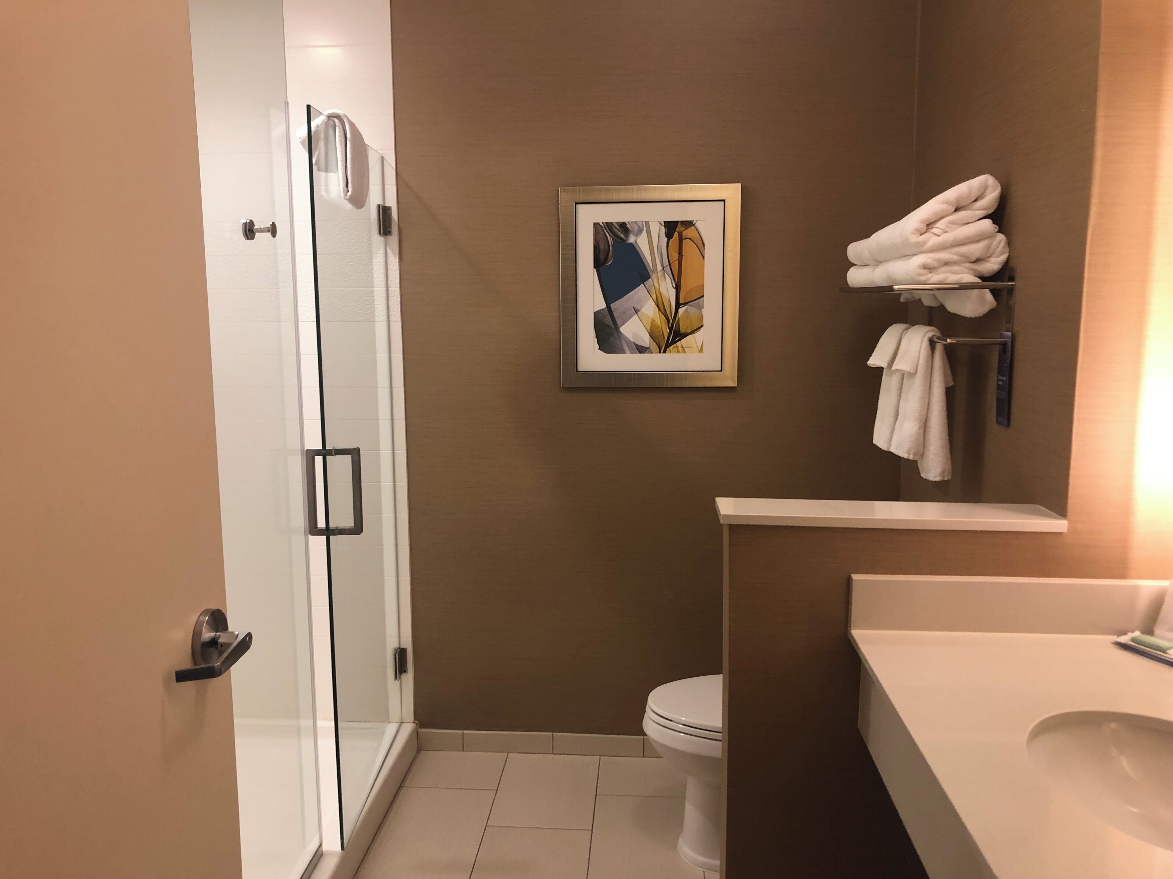 free toiletries, hair dryer, towels, soap