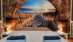 Standard Quadruple Room, 1 Bedroom, Shared Bathroom, City View | Premium bedding, down comforters, Select Comfort beds