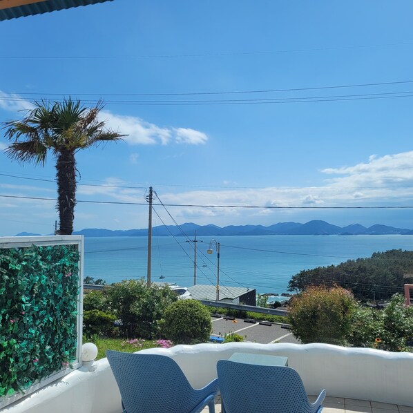 Chambre double, vue sur la mer | Literie de qualité, couette en duvet