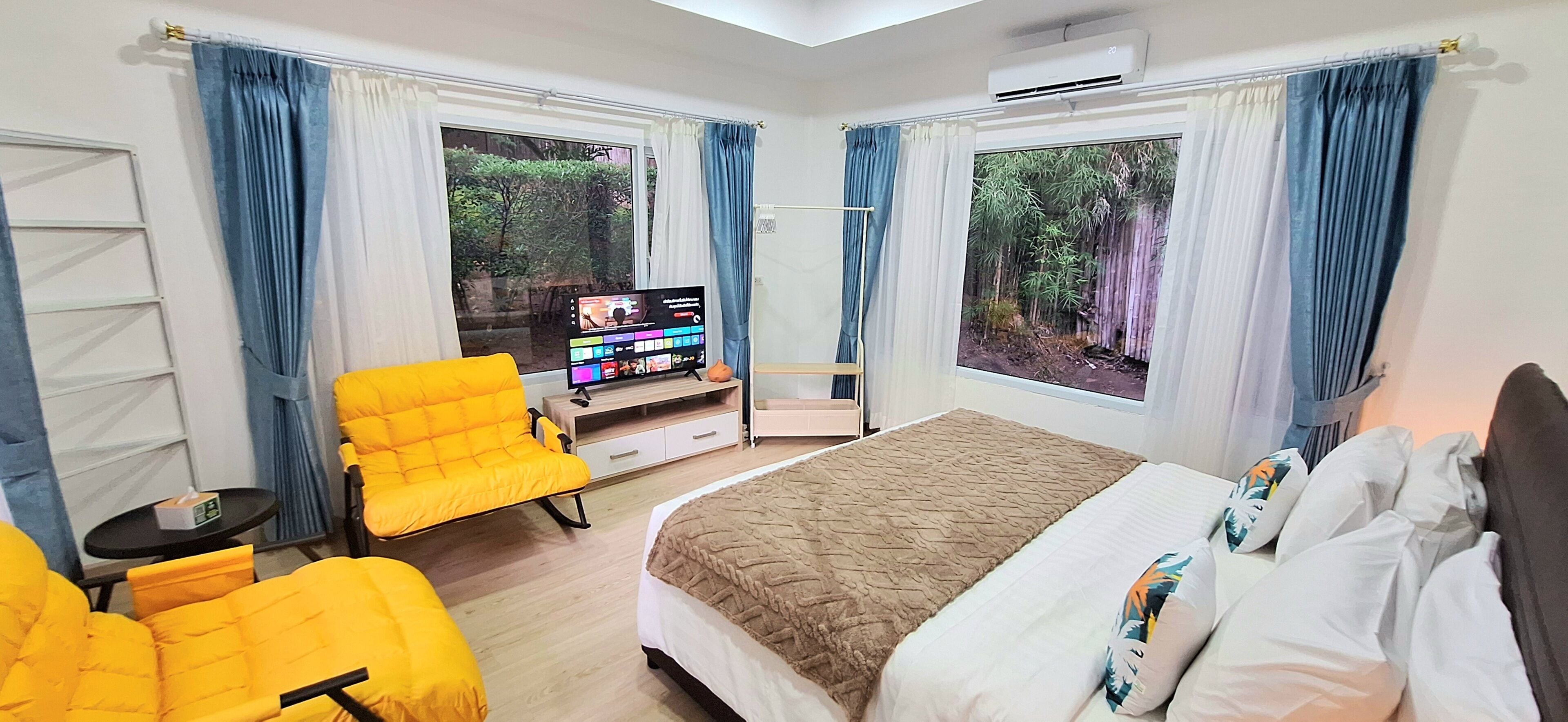 Queen Villa | Peralatan tempat tidur premium, gebar bulu kapas, bar mini 