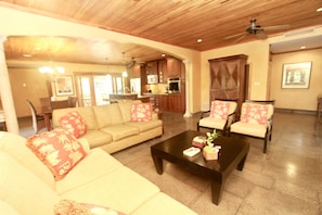 Smart TV, DVD player, books, stereo