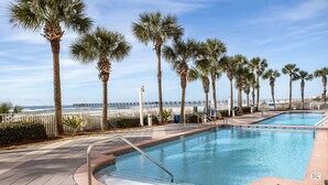 Outdoor pool, a heated pool - HUGE Seasonal Discounts & Promotions, Beachfront HUGE End Unit, FREE BeachCHAIRS (Panama City Beach)
