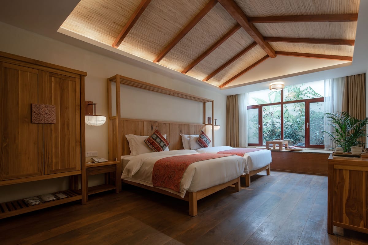 Double Room With Pation | Free minibar, in-room safe, individually decorated, desk