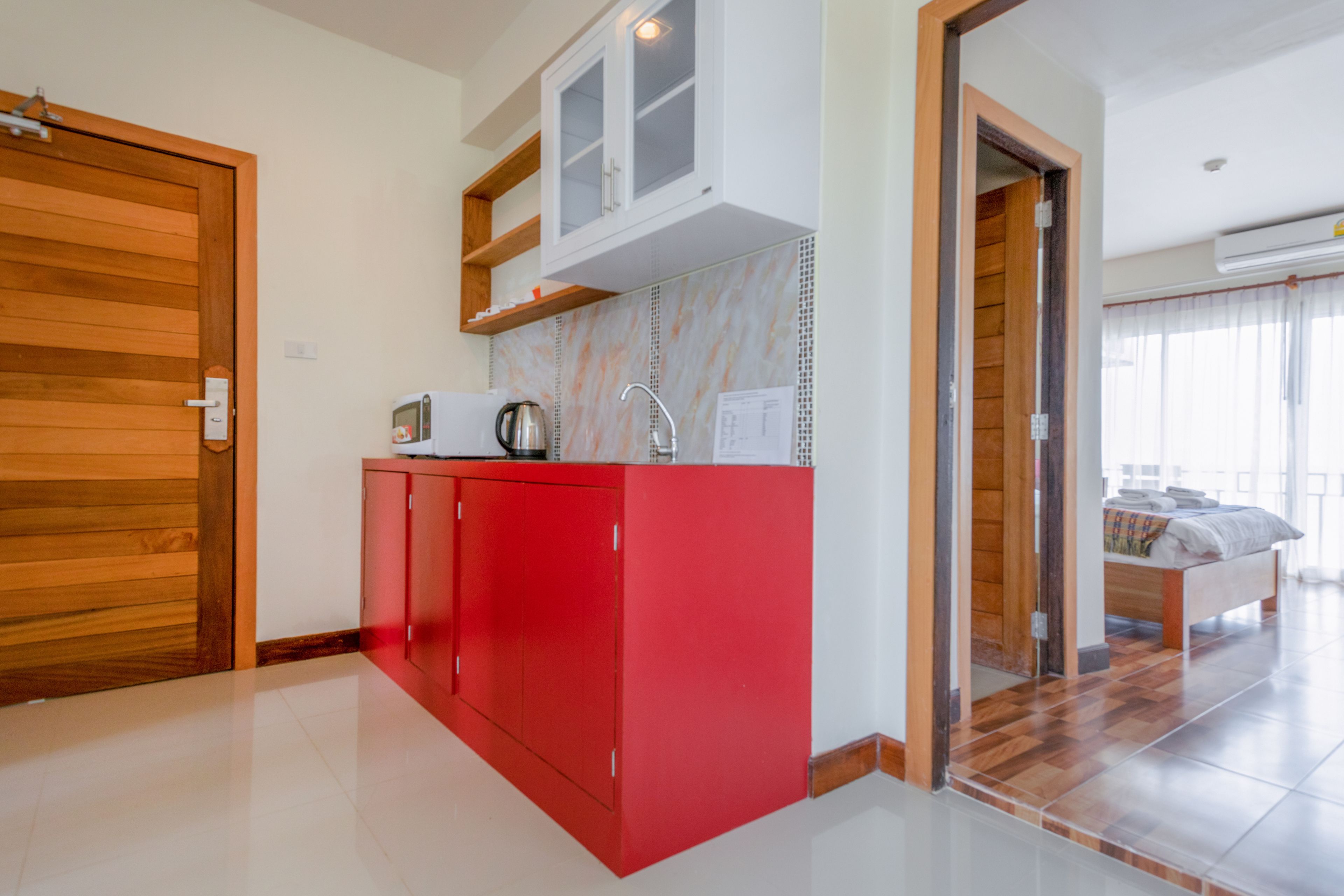 family room 2 view (mountain+seaview) | private kitchenette | full-sized fridge, coffee/tea maker, electric kettle
