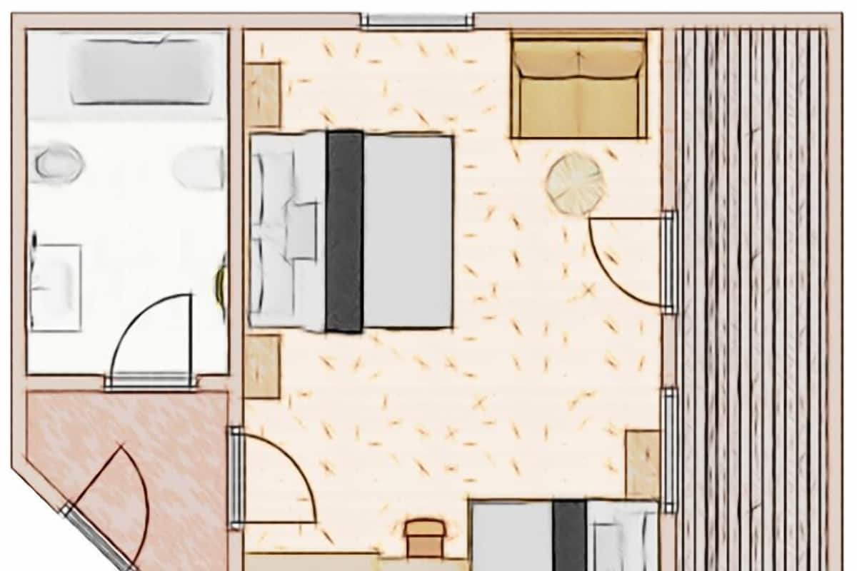 Habitació triple | 1 dormitori, roba de llit d'alta qualitat i caixa forta a l'habitació