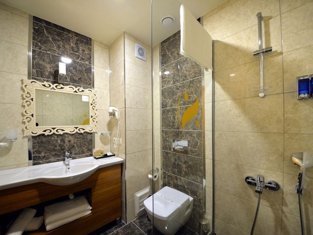 shower, free toiletries, hair dryer, slippers