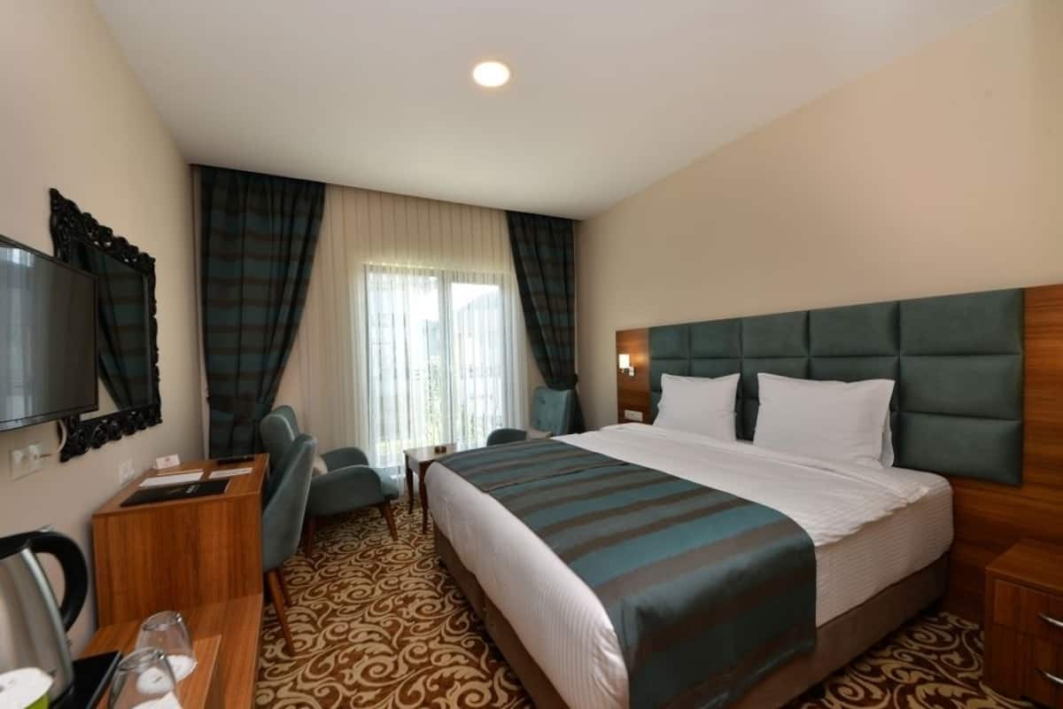 standard double room, city view | premium bedding, minibar, in-room safe, desk