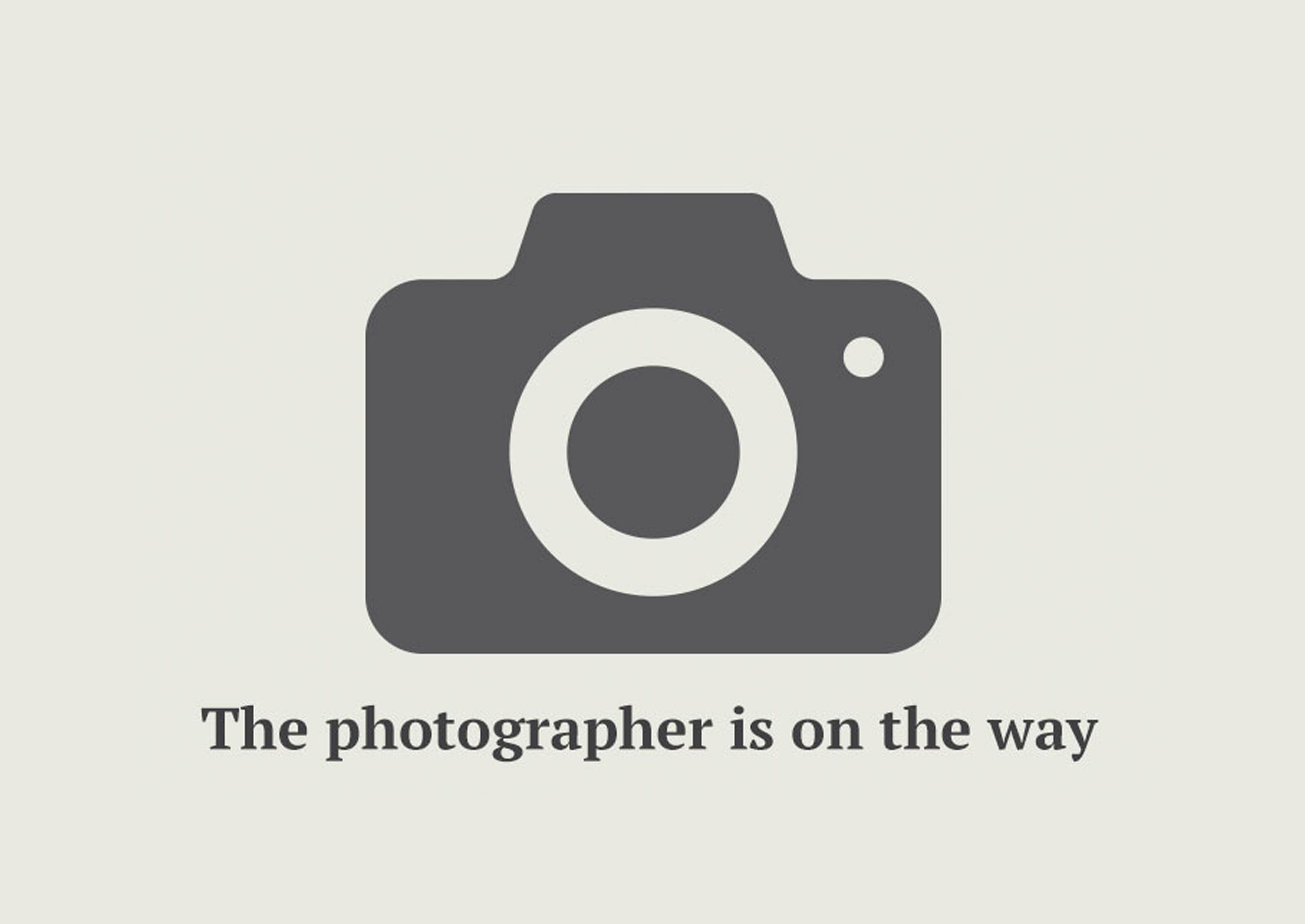 A camera icon with the text "The photographer is on the way."