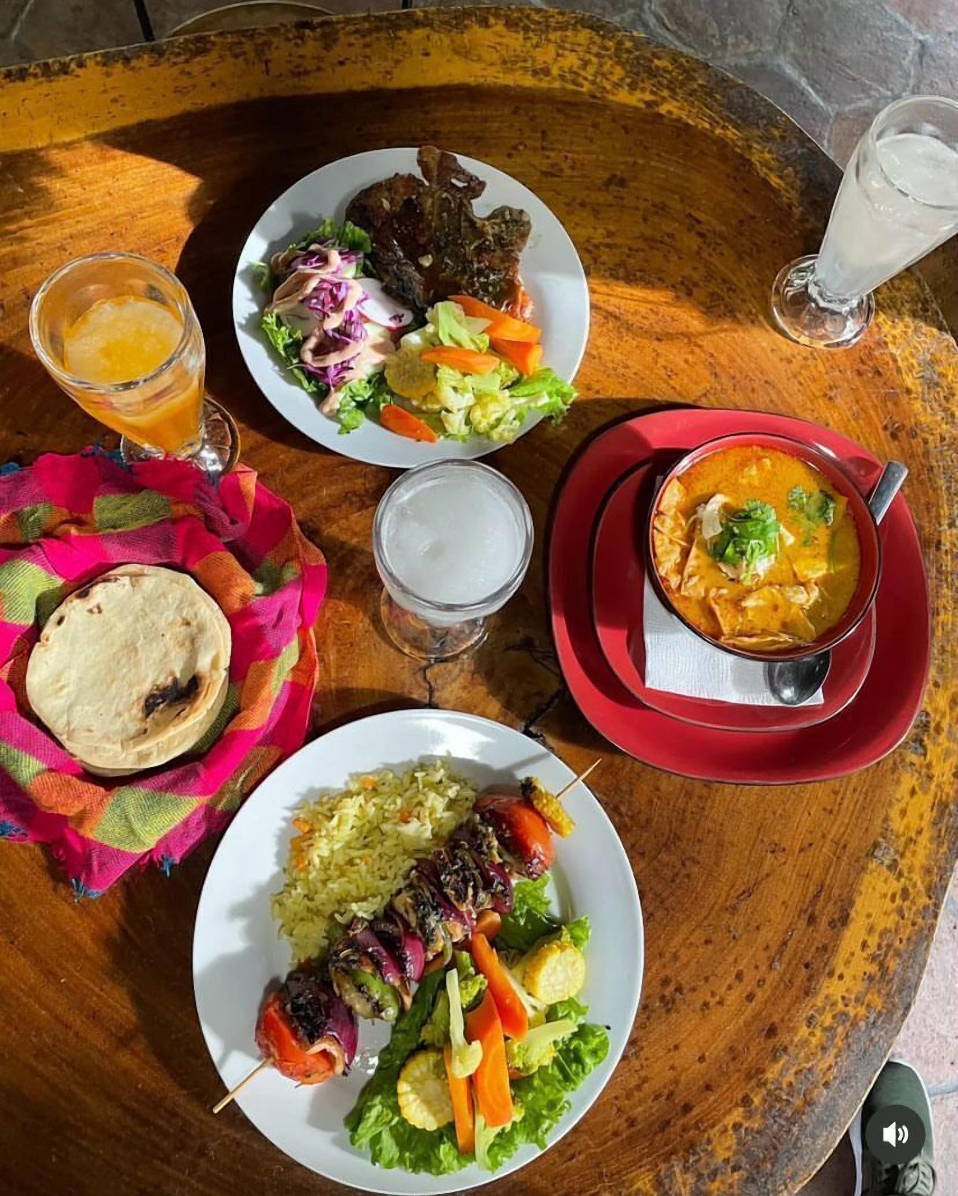 breakfast, lunch and dinner served