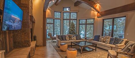 TV connectée, cheminée, jeux vidéo, Netflix