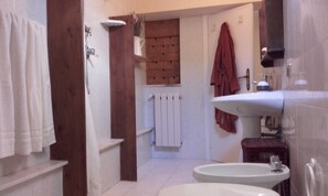 Dusche, Haartrockner, Bidet, Handtücher