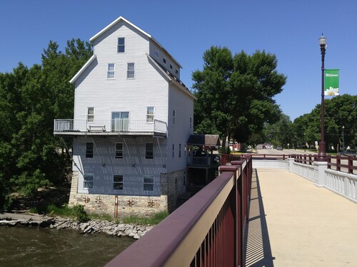 1867 Timber-framed Flour Mill's 1st Floor Apartment Overlooks Shell Rock River
