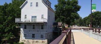 1867 Timber-framed Flour Mill's 1st Floor Apartment Overlooks Shell Rock River