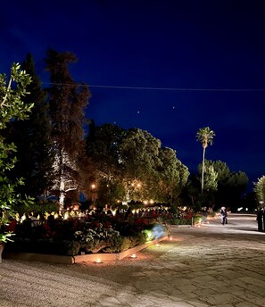 Outdoor banquet area