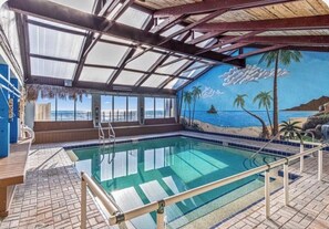 Indoor pool, a heated pool - Oceanfront Tropical Hawaiian Studio (Daytona Beach Shores)