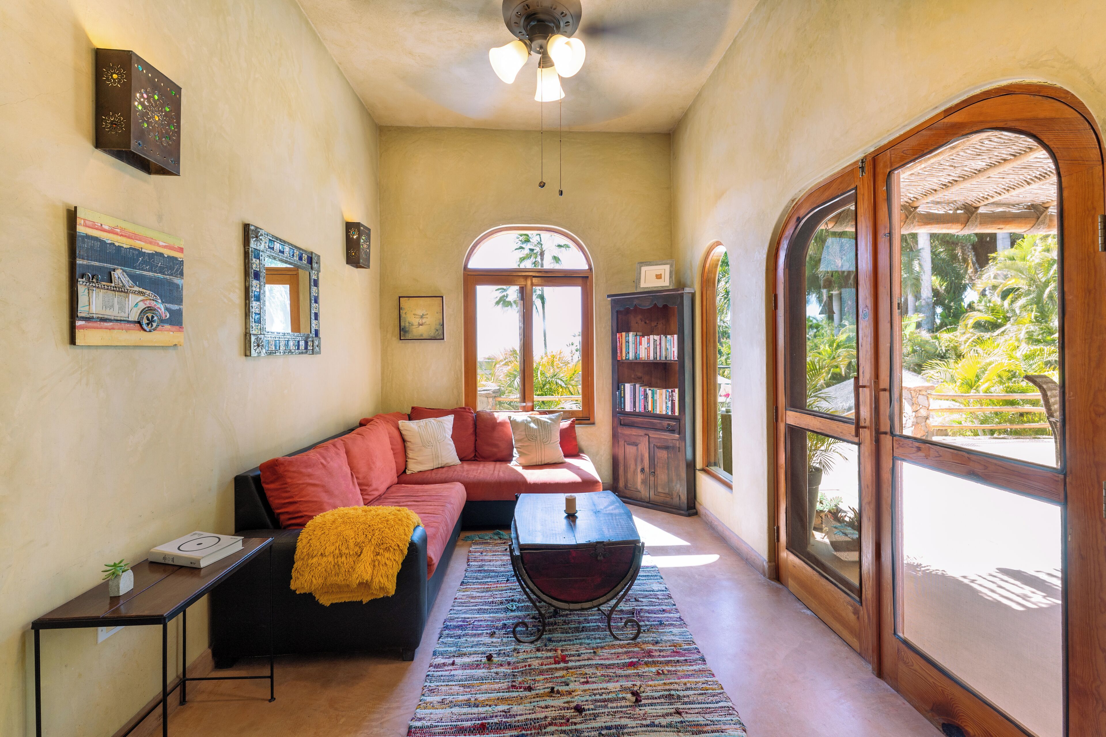 Books, video library, stereo