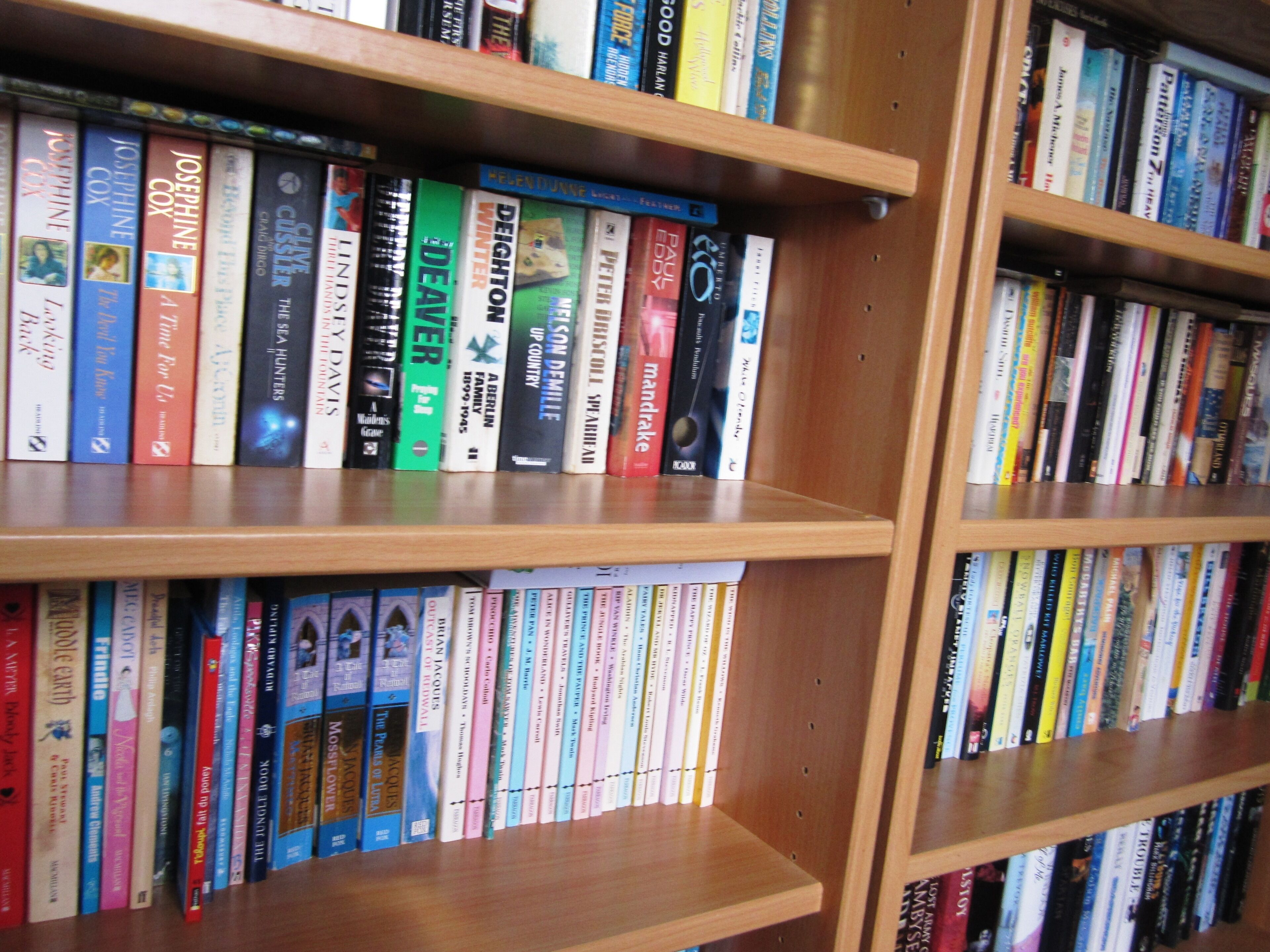 Ein Bücherregal voller verschiedener Bücher.