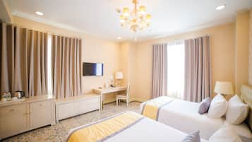 In-room safe, desk, laptop workspace, iron/ironing board