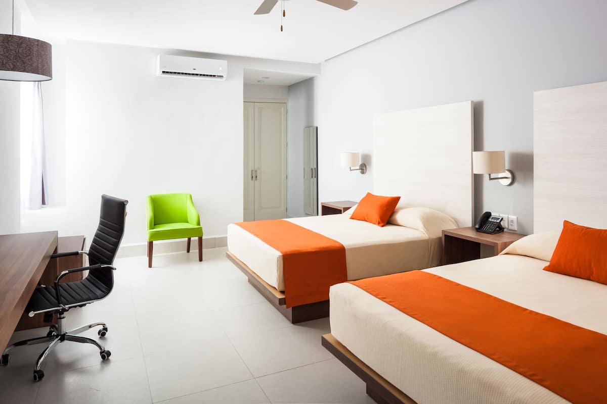 Premier Double Room, 2 Queen Beds | In-room safe, desk, iron/ironing board, free WiFi