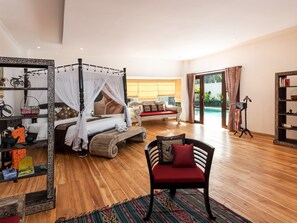 Family Villa, 4 Bedrooms, Pool View | 4 bedrooms, premium bedding, in-room safe, desk