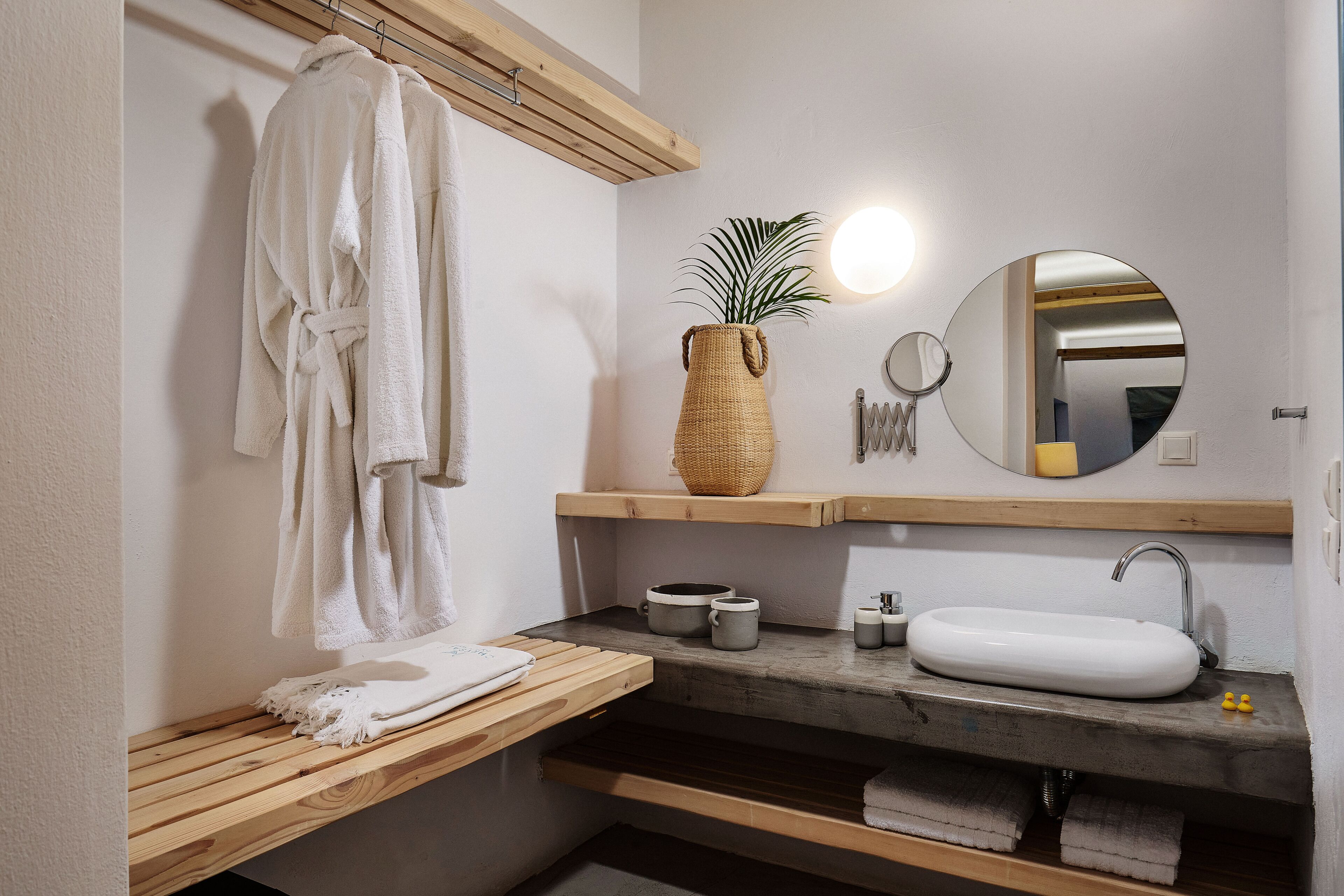 master suite panoramic sea view hot tub | bathroom | designer toiletries, hair dryer, bathrobes, slippers