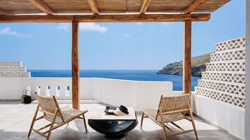 Deluxe Suite, Sea View (Panoramic) | Terrace/patio