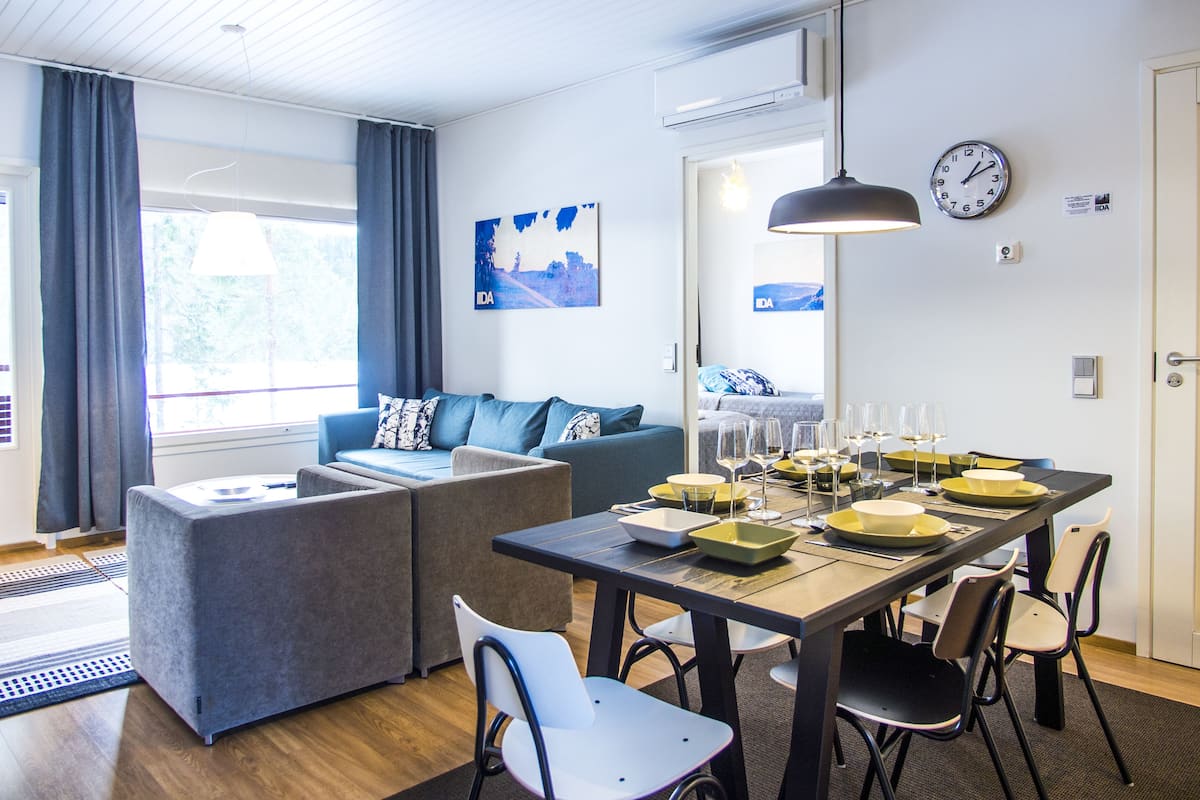 Leilighet, 2 soverom, badstue (Pet Friendly) | Eget kjøkken | Kaffetrakter/tekoker, kjøleskap, mikrobølgeovn og ovn