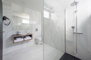 Ducha, artículos de tocador gratuitos, secador de pelo, toallas