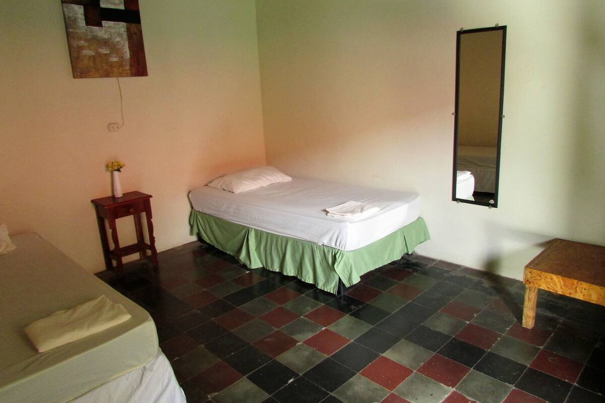 Chambre Double, 2 lits une place, accessible aux personnes à mobilité réduite, vue cour intérieure | Wi-Fi gratuit