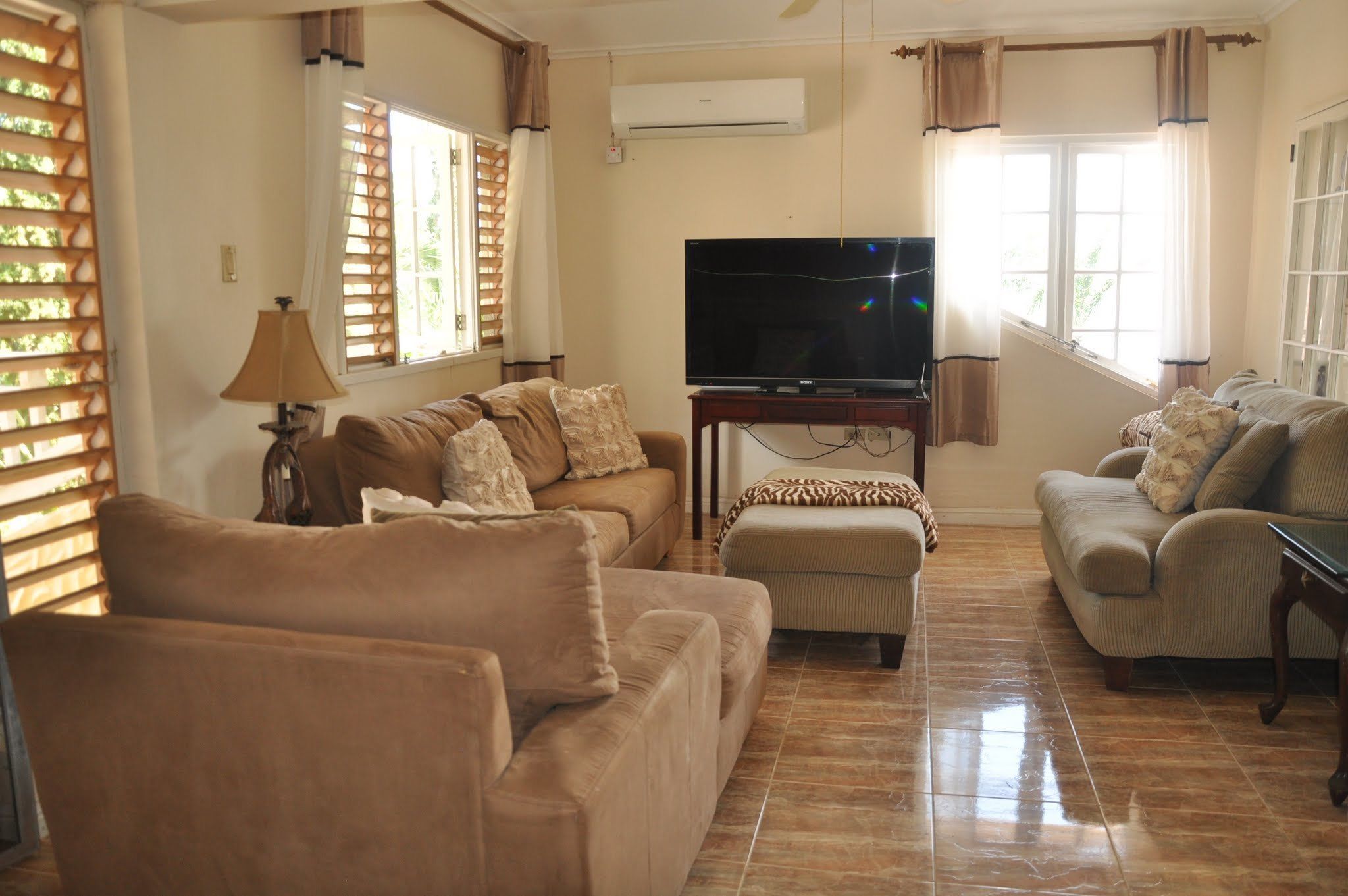 Luxury Villa, 4 Bedrooms, Ocean View | Living area | Flat-screen TV