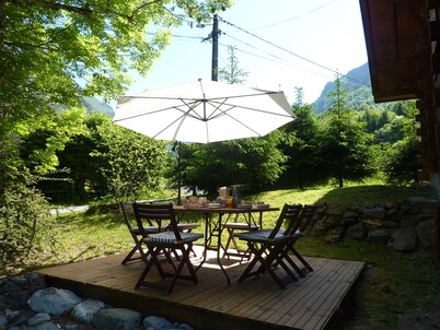 Chalet de esquí tradicional con impresionantes vistas