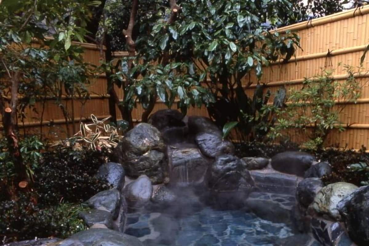 Separate tub and shower, spring water tub, free toiletries, hair dryer